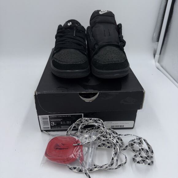 Size 3 (PS) - Jordan 1 OG SP x Travis Scott Low Black Phantom bs833 - Picture 1 of 6